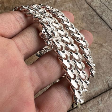 925 Sterling Silver Miami Cuban Link Chain Heavy Necklace Italy 10MM 2
