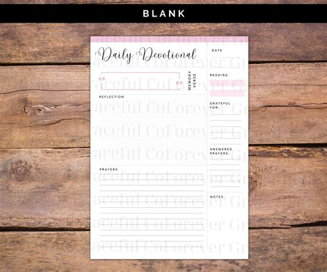 Daily Devotional Journal Printable Template - Etsy