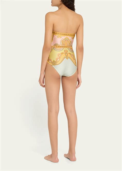 Zimmermann Maxine Chain Trim Bandeau One-Piece Swimsuit - Bergdorf Goodman