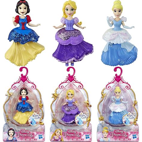 Disney Princess Royal Clips 9cm 3.5" Articulated Figure 3 Pack - Set 2