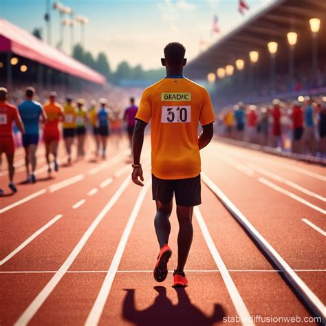 vibrant cartoon marathon scene stable diffusion