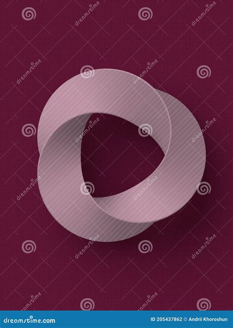3d Rendering Mobius Strip. Pink Circular Shape with Inverted Side ...