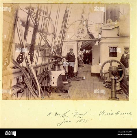 Crewmen aboard HMS Dart in Brisbane June 1895 Stock Photo - Alamy