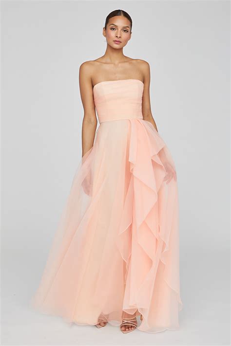 Teresa Strapless Draped Gown – THEIA