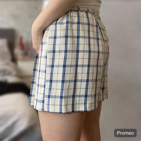 white  blue scort depop