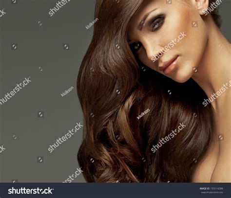 Beautiful Girl Long Hair Perfect Makeup Stock Photo 133114289 ...