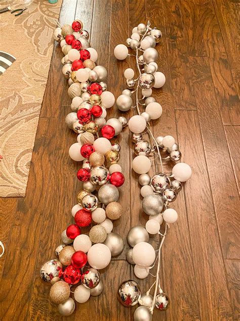 Pottery Barn Ornament Garland Dupe - Fearless DIY