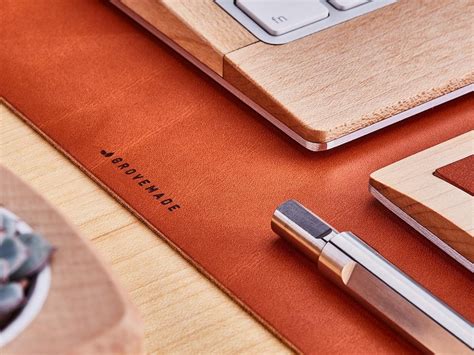 Grovemade Leather Desk Pad & Protector prevents your mouse and keyboard from sliding » Gadget Flow