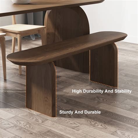 japandi oval wood bench