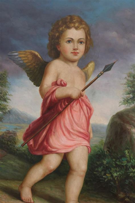 lot pair  cupid paintings  century