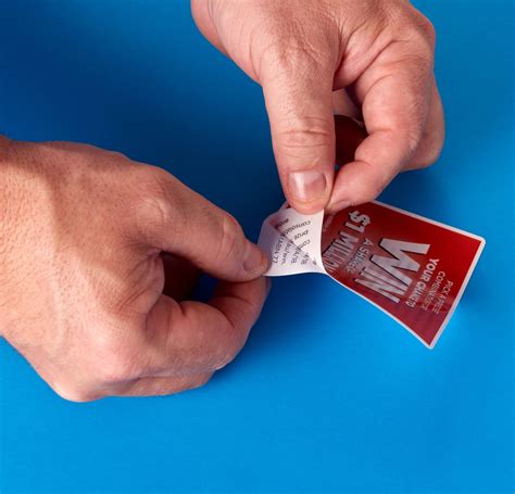 Custom printed variable data peel and reveal for prizes and give aways