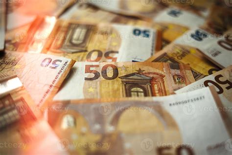 50 Euro money currency banknotes background with lighting. European ...