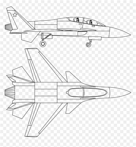 Sketch Of Fighter Jet, HD Png Download - vhv