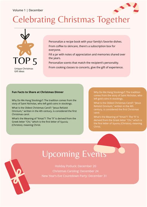 Free Christmas Newsletter Template to Edit Online