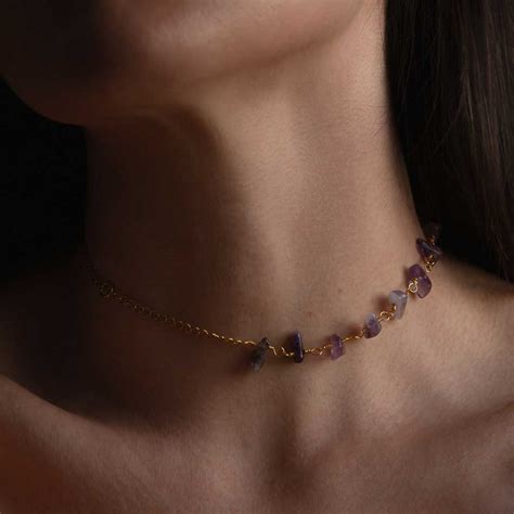 amethyst necklace gemstone  weathered penny