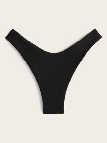 Solid High Cut Bikini Panty | SHEIN EUR