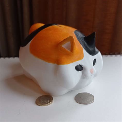Fat Cat - the Fat Bank - 3D Print & Handpainted - Cash Stash - Adorable ...
