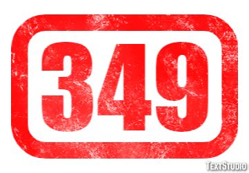 349 Text Effect and Logo Design Number