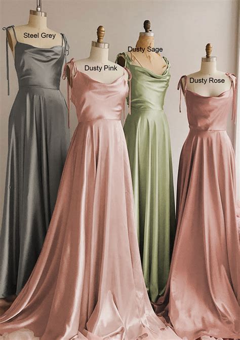A-line Cowl Neck Spaghetti Straps Long/Floor-Length Charmeuse