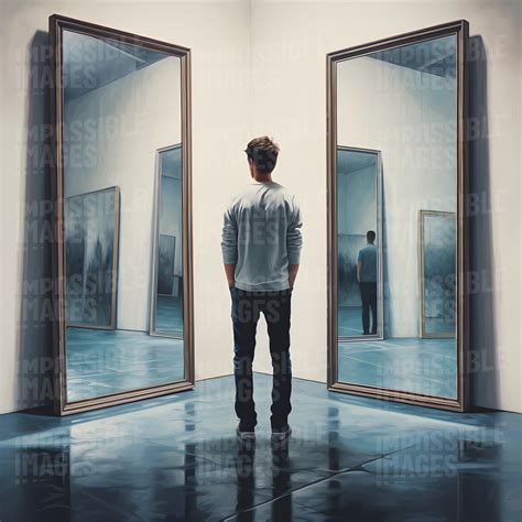 "Lost in Reflection": A reflective image of a person standing in front