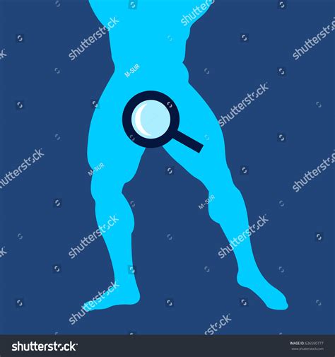 Magnifying Glass Body Man Examination Male Stock Vector (Royalty Free