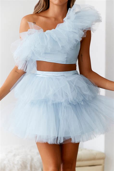 HELLO MOLLY VIP Access Tulle Mini Skirt Blue | Hello Molly US