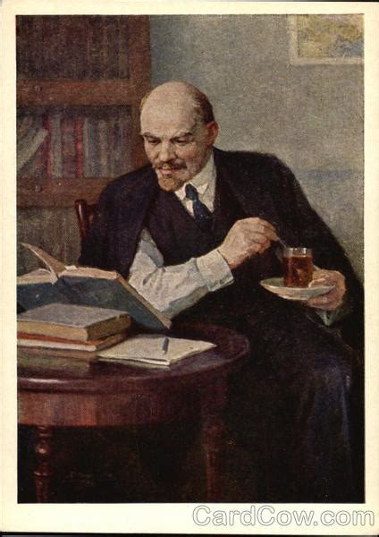 Vladimir Lenin Reading While Drinking Tea Russia Coffee & Tea