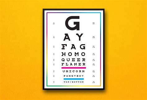 Gay Eye Chart Poster pride LGBTQ Queer Print Wall Art | Etsy