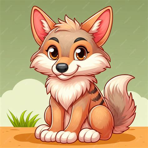 Premium Vector | Cute coyote cartoon vector style white background