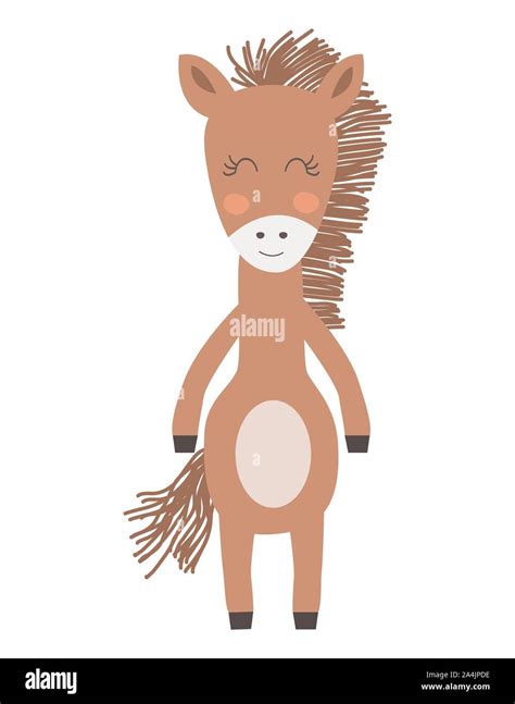 Little Cute Horse. Horse Face. Doodle Cartoon Kawaii Animal ...