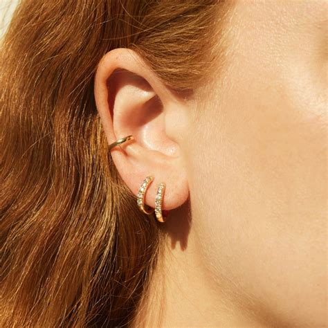 Chubby Huggy Diamond Hoop Earrings (single) | Catbird