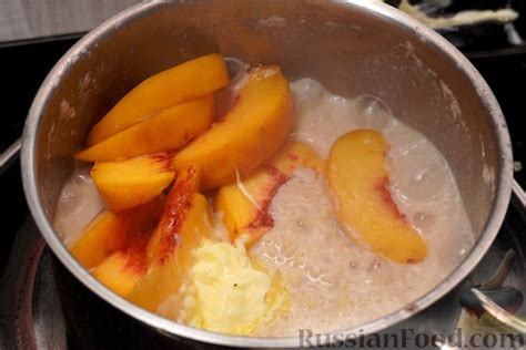 Рецепт: Молочная пшённая каша с персиком на RussianFood.com