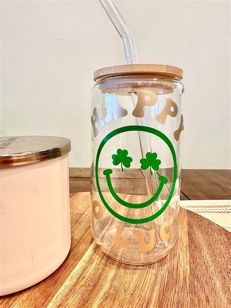 St Patrick’s Day Cup, St Patrick’s Cup, Four Leaf Clover Glass Cup