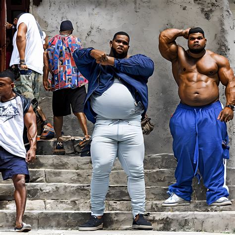 Several men standing on steps with one man holding his hands up - SeaArt AI