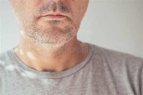 male chin  jawline closeup  unshaven man  face stock photo