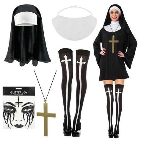 Amazon.com: Asekonc Halloween Nun Costume Accessories Set Nun Costume