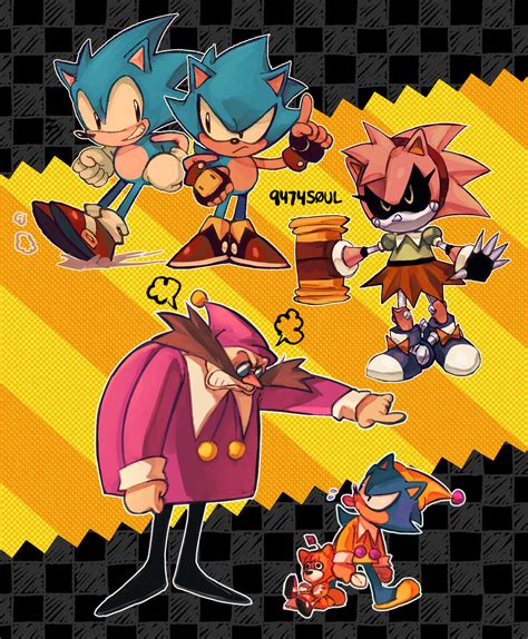 sonic  hedgehog amy rose dr eggman metal sonic metal amy