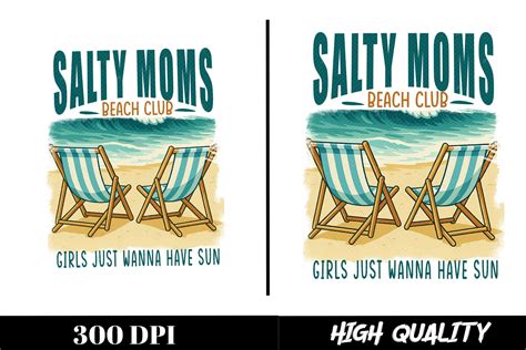 Retro Salty Moms Beach Club, Summer Moms Graphic by TikTac · Creative