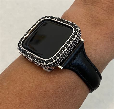 Apple Watch Band Women Leather Black Slim and or Black-silver - Etsy