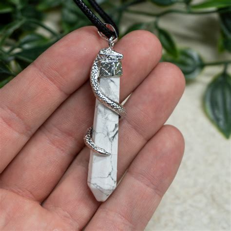 Howlite Silver Snake Pendant Random - The Crystal Council