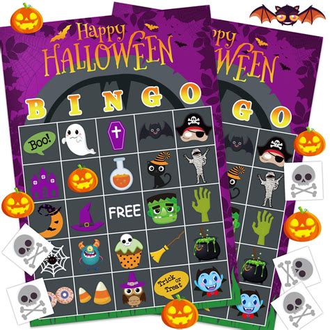Juegos de bingo de Halloween Joy Bang para niños, 12,7 x 17,8 cm, 24