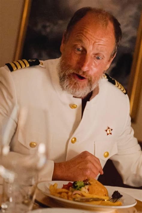 Woody Harrelson Triangle of Sadness Coat | The Captain White Coat