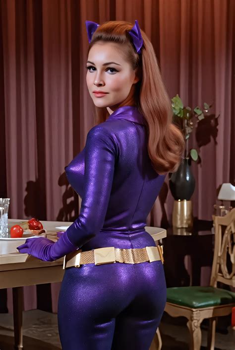 Araffe in a purple cat suit posing for a picture - SeaArt AI