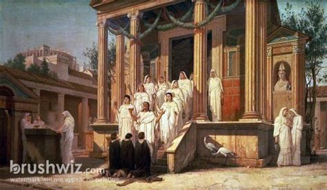 The Vestal Virgins by Louis Hector Leroux - Oil Painting Reproduction