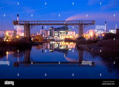 The Warrington Transporter Bridge or Bank Quay Transporter Bridge and ...