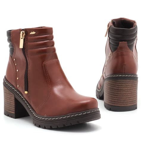 Botas Cano Curto E Salto - Bota Dakota Zíper Cano Curto Salto Bloco Tratorada Feminino G8001