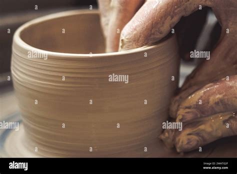 mud clay art  wheel  hands stock photo alamy