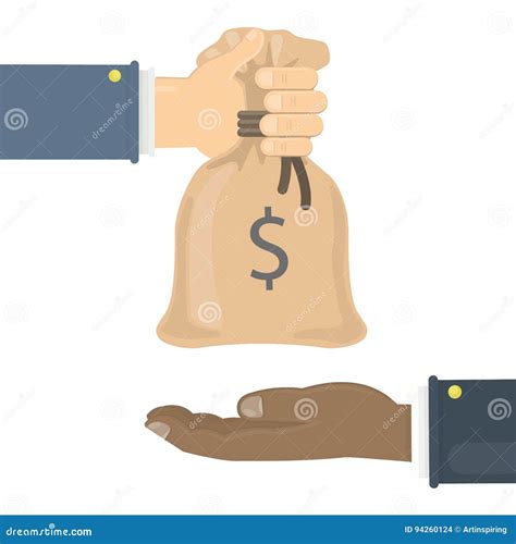giving money bag stock vector illustration  background