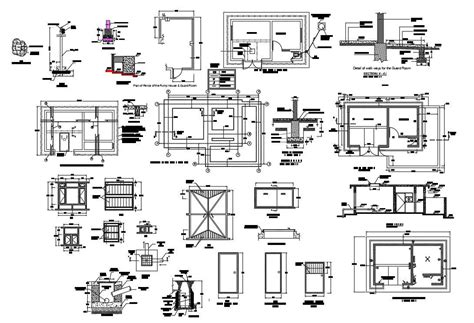 Pump house Layout plan design with DWG File - Cadbull