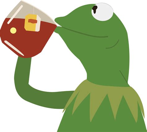 Kermit The Frog Meme Drinking Tea